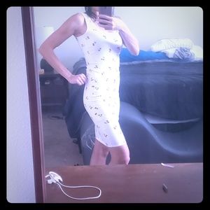 White & cherries bodycon dress size small cherry